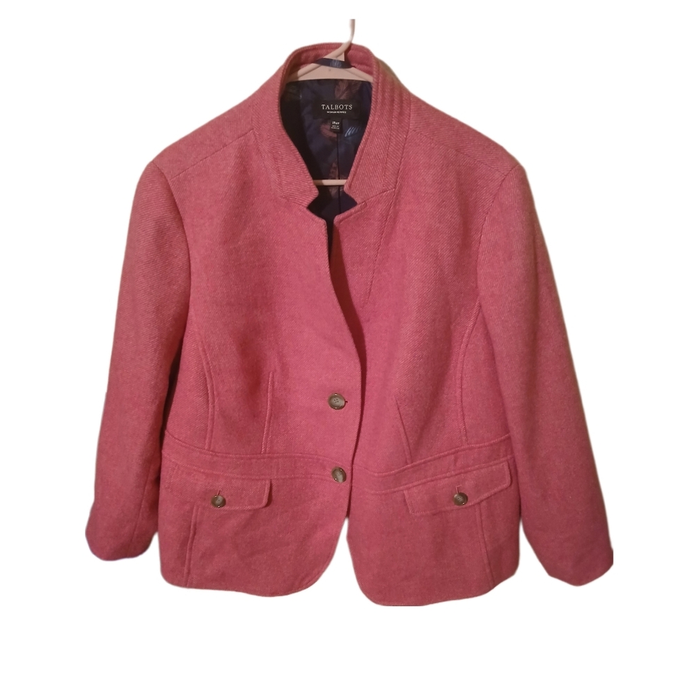 Talbots Size 18P Pink Blazer Elegant Suit Jacket
